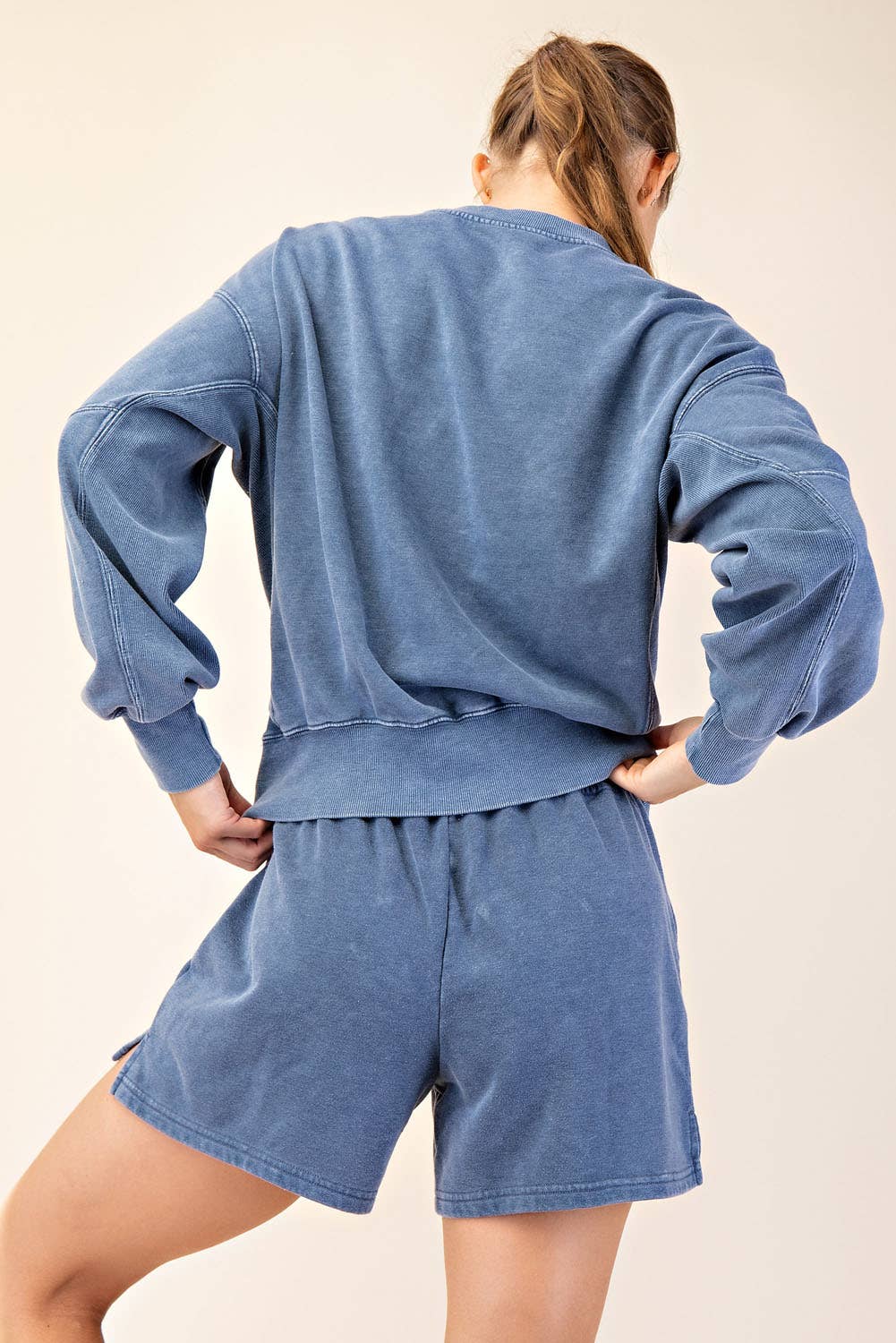 MINERAL WASHED FRENCH TERRY SHORT SET