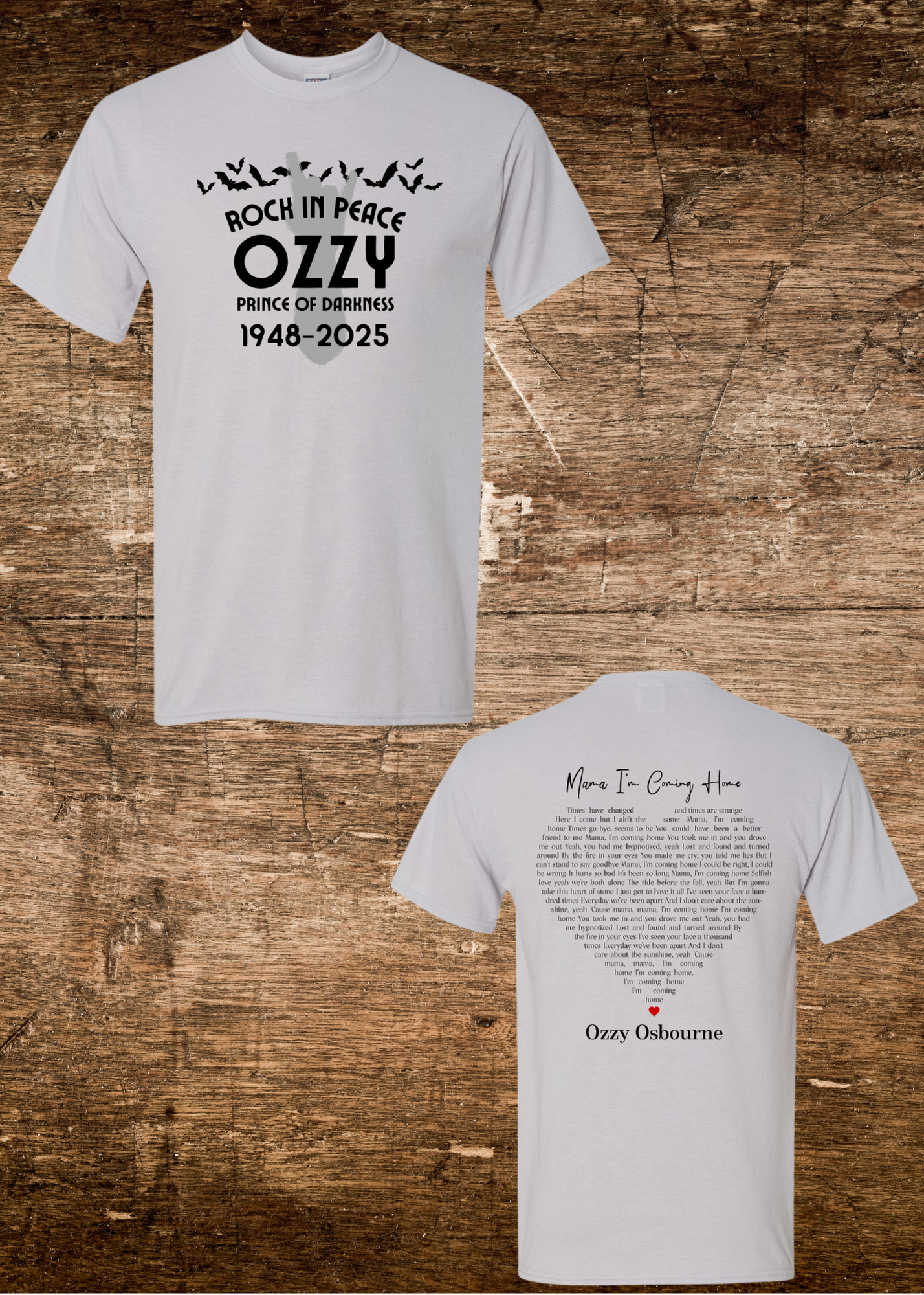 Unisex Ozzy Mama I'm Coming Home 2-Sided Tee