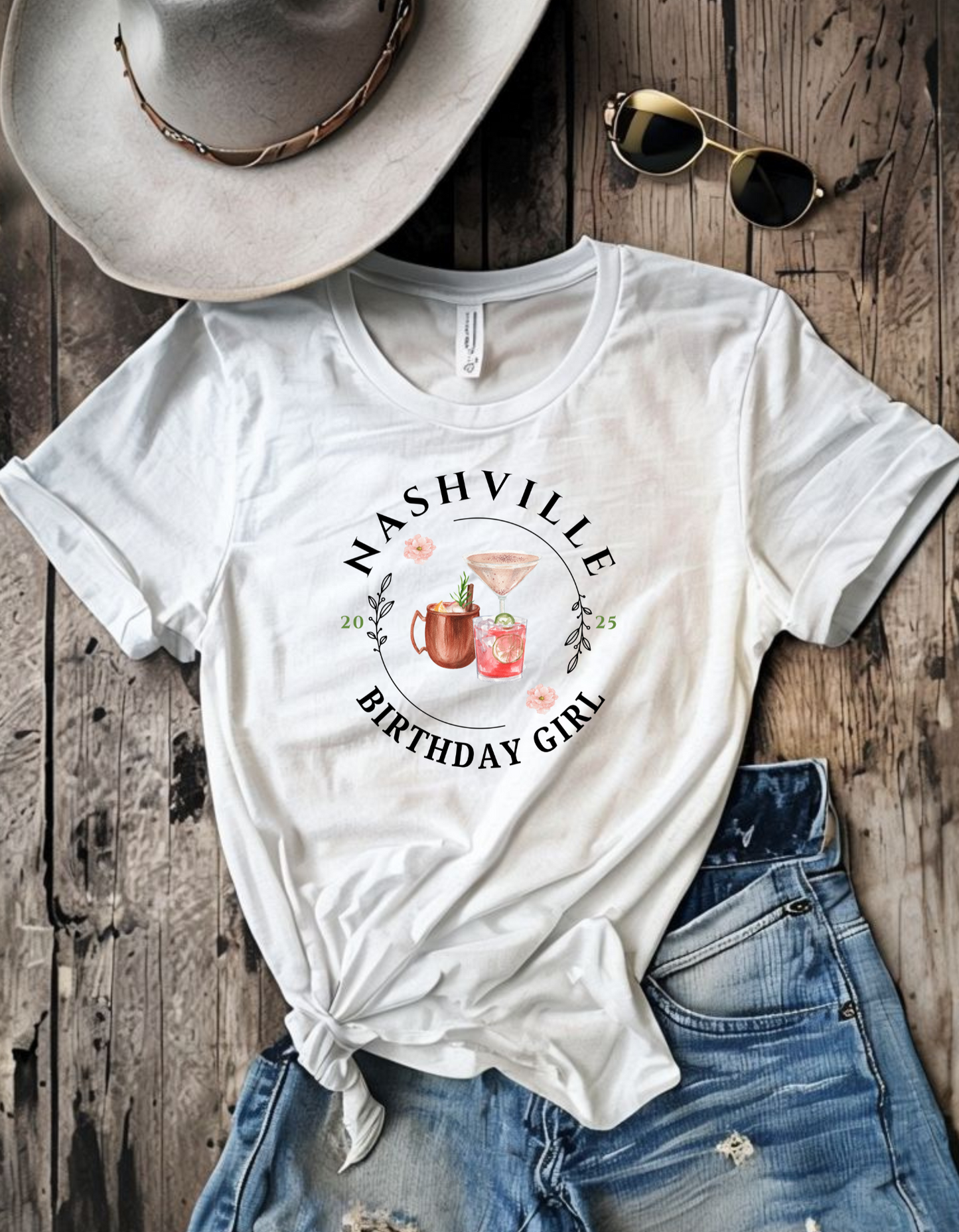 Custom Destination Birthday Girl Group Trip Tee - White