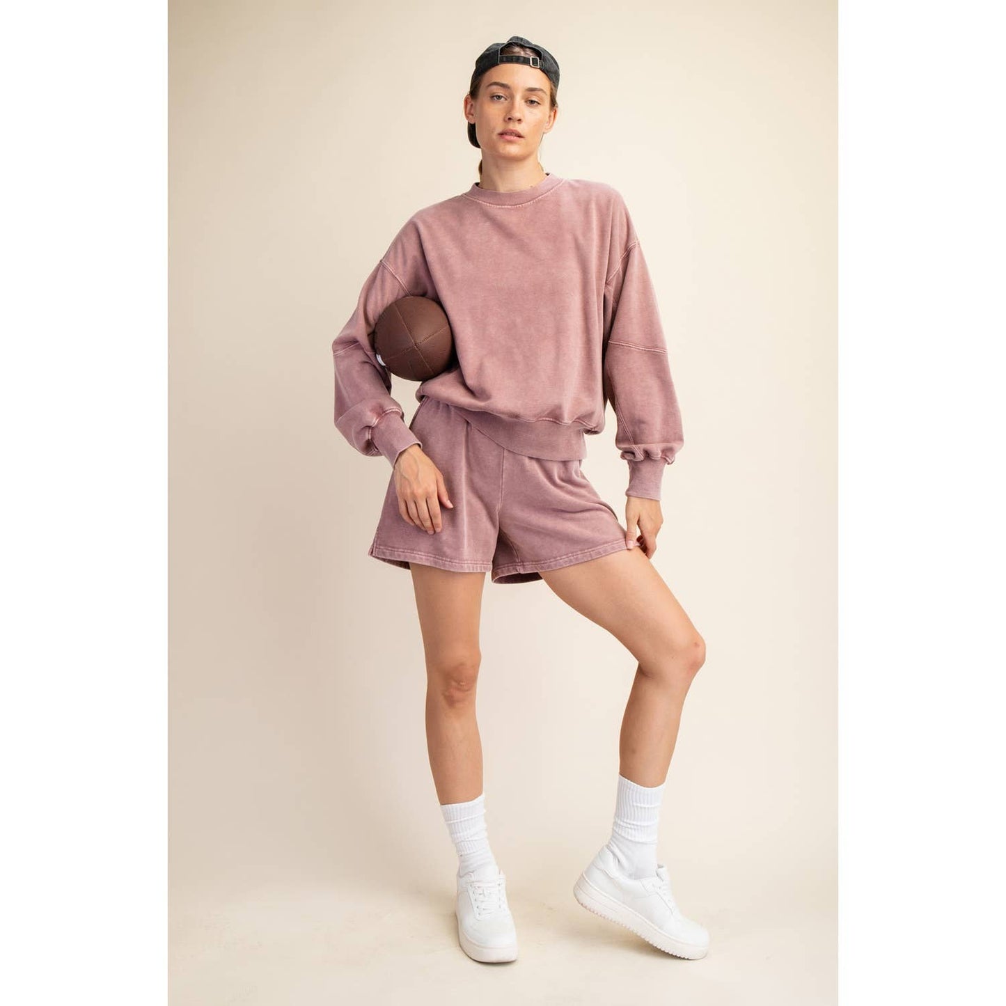 MINERAL WASHED FRENCH TERRY SHORT SET