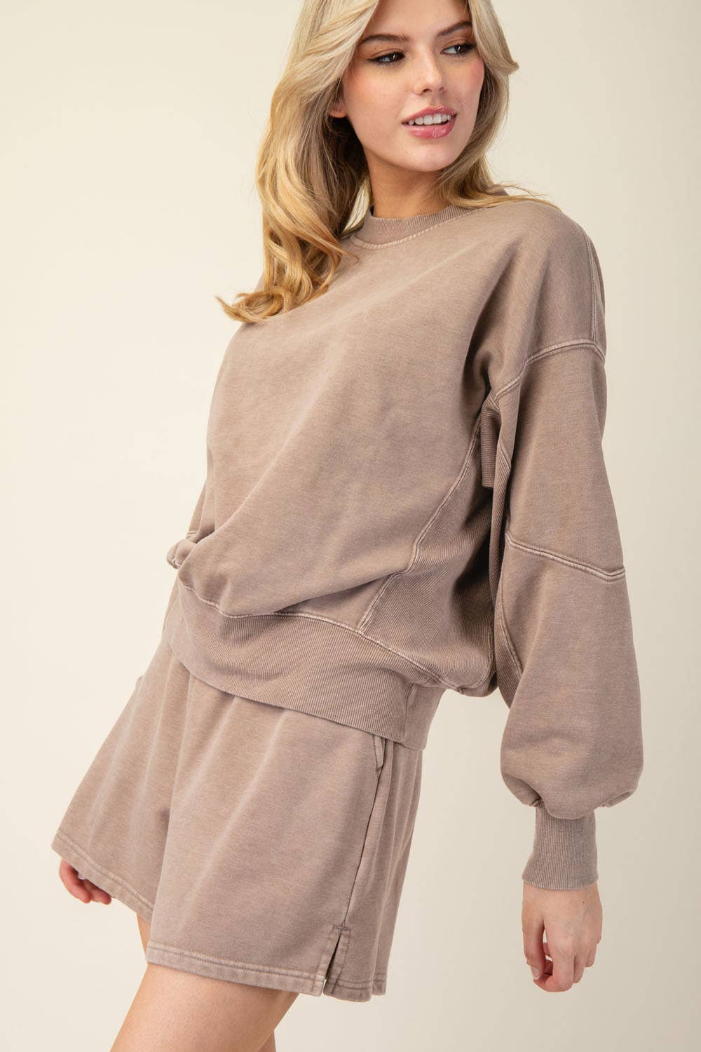 MINERAL WASHED FRENCH TERRY SHORT SET