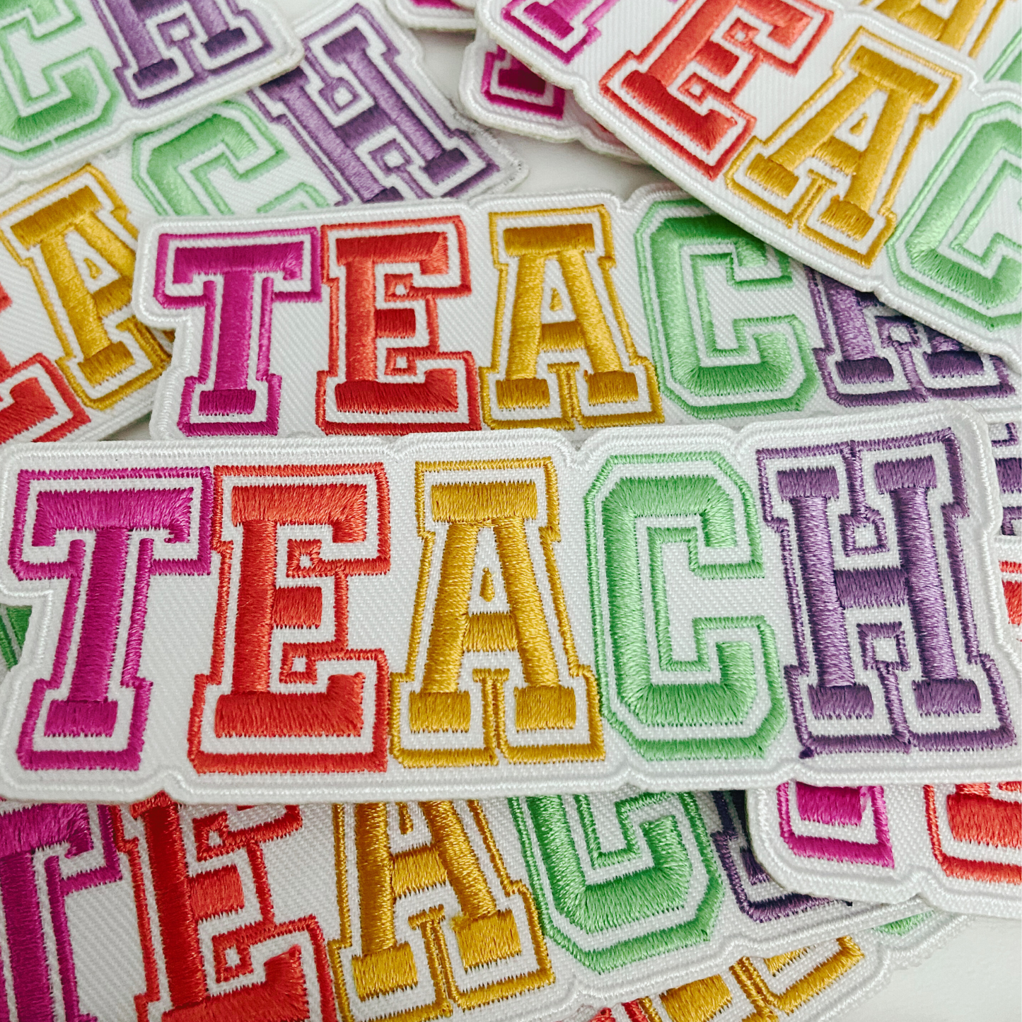 4" TEACH - Embroidered Hat Patch