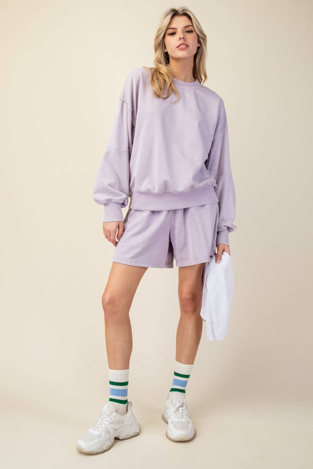 MINERAL WASHED FRENCH TERRY SHORT SET