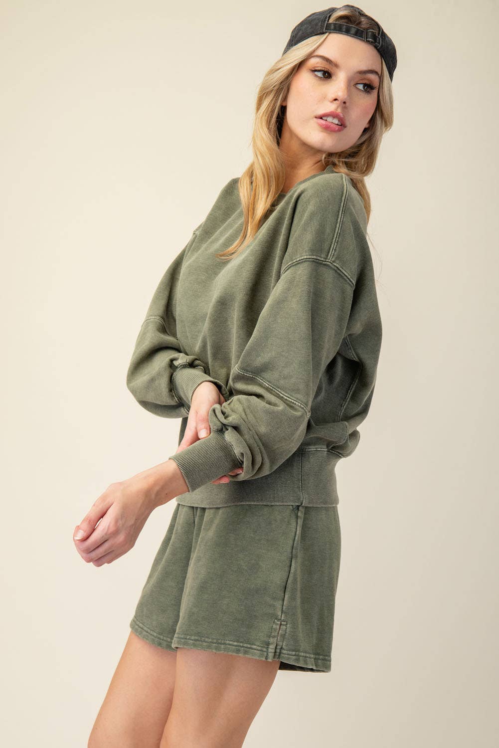 MINERAL WASHED FRENCH TERRY SHORT SET