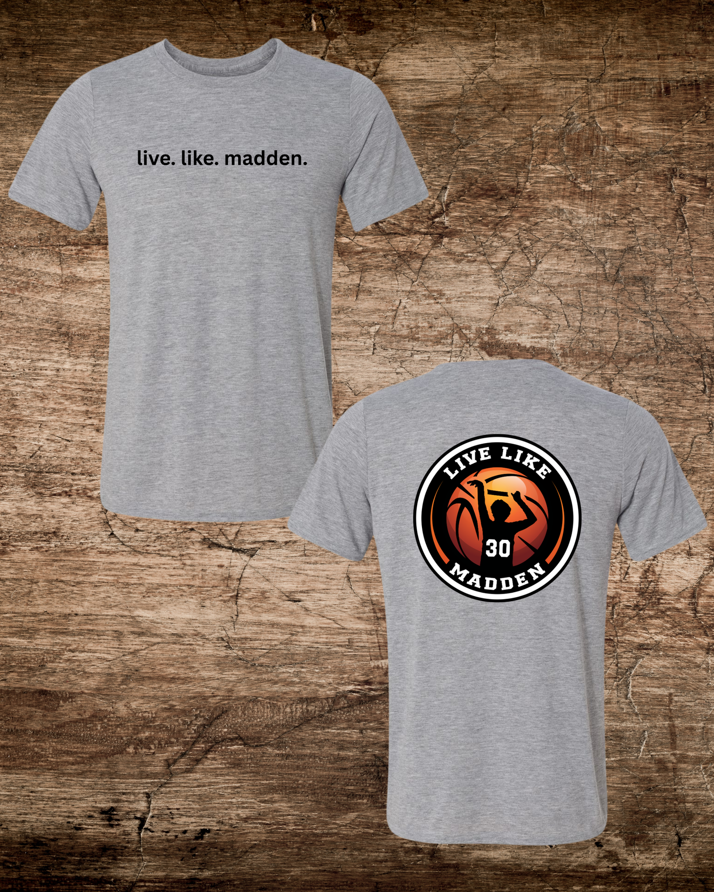 Madden Foundation live.like.madden 2-sided Performance Tee