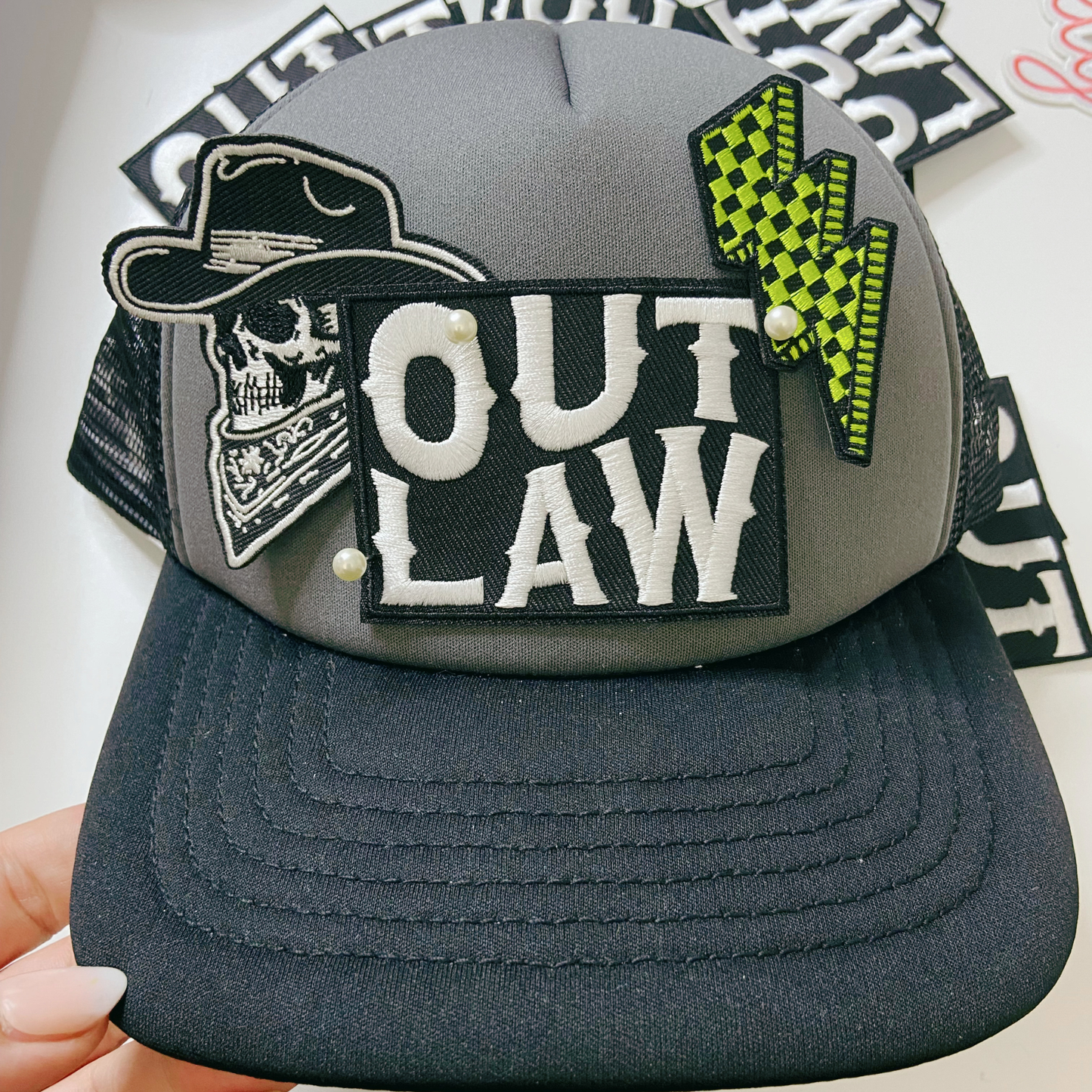 3" OUT LAW - Embroidered Hat Patch
