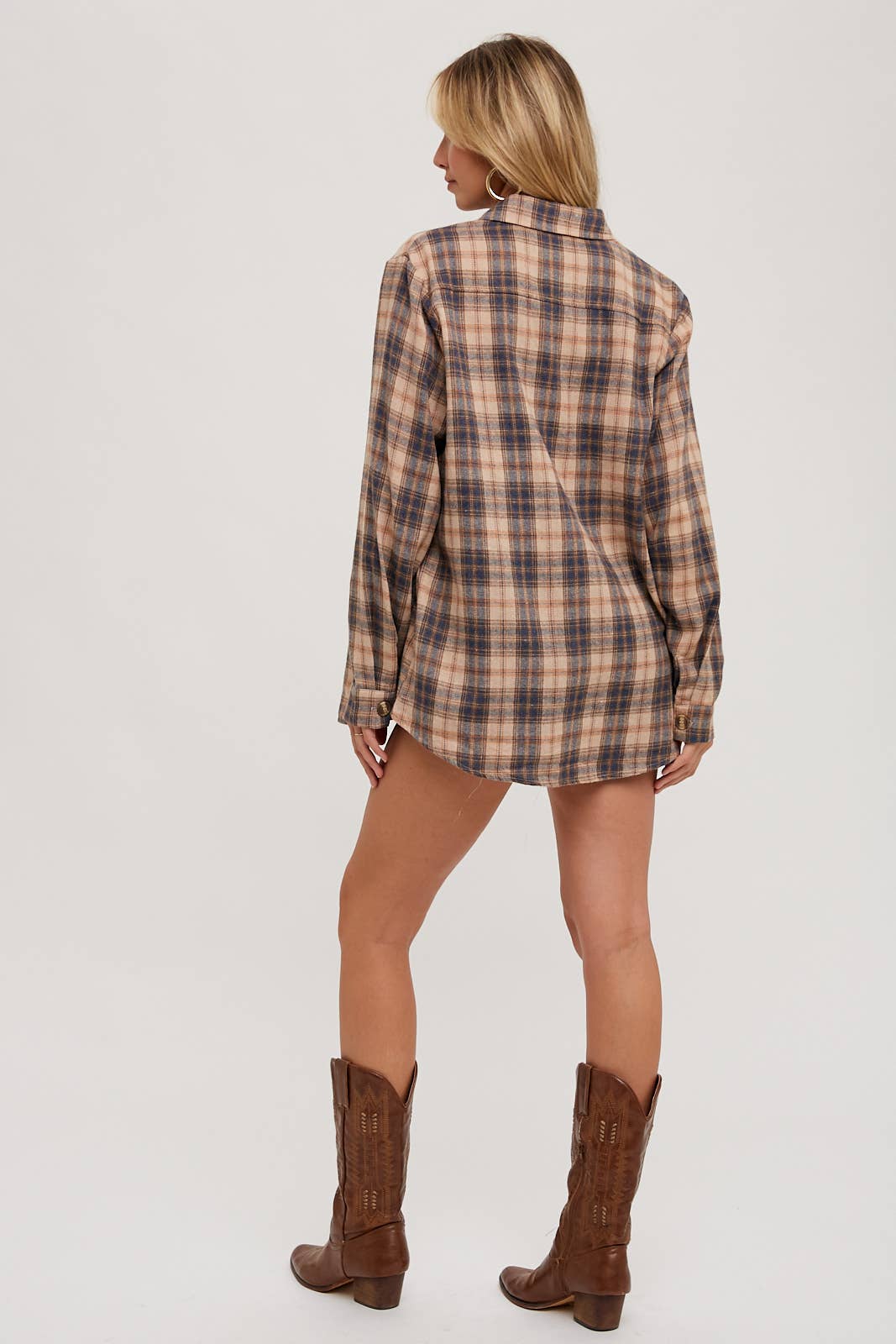 FLANNEL BUTTON DOWN SHIRT TOP