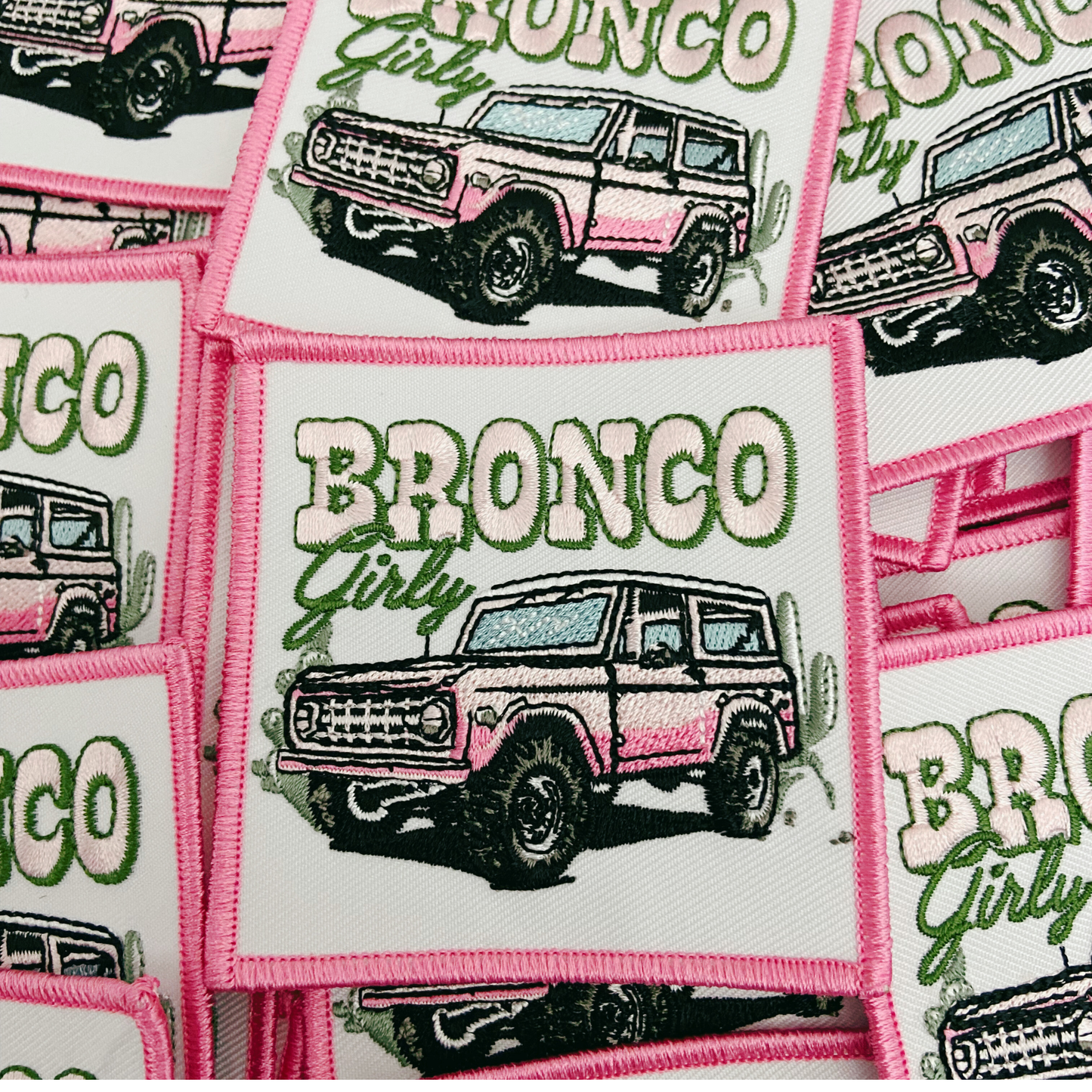 3" Bronco Girly - Embroidered Hat Patch (version 2)