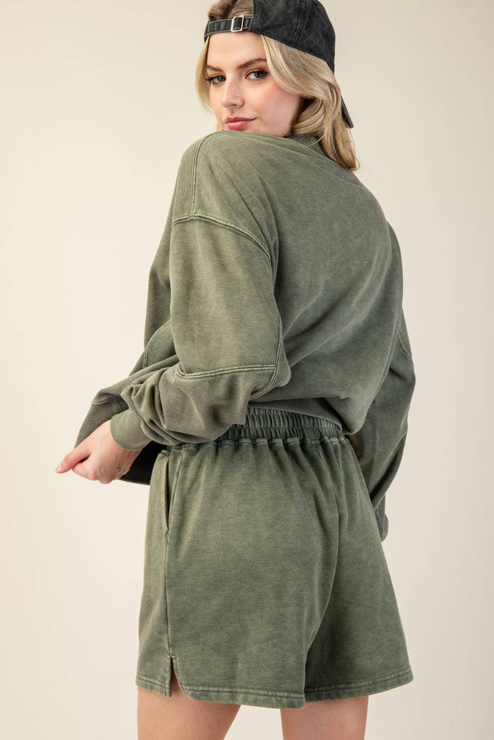 MINERAL WASHED FRENCH TERRY SHORT SET