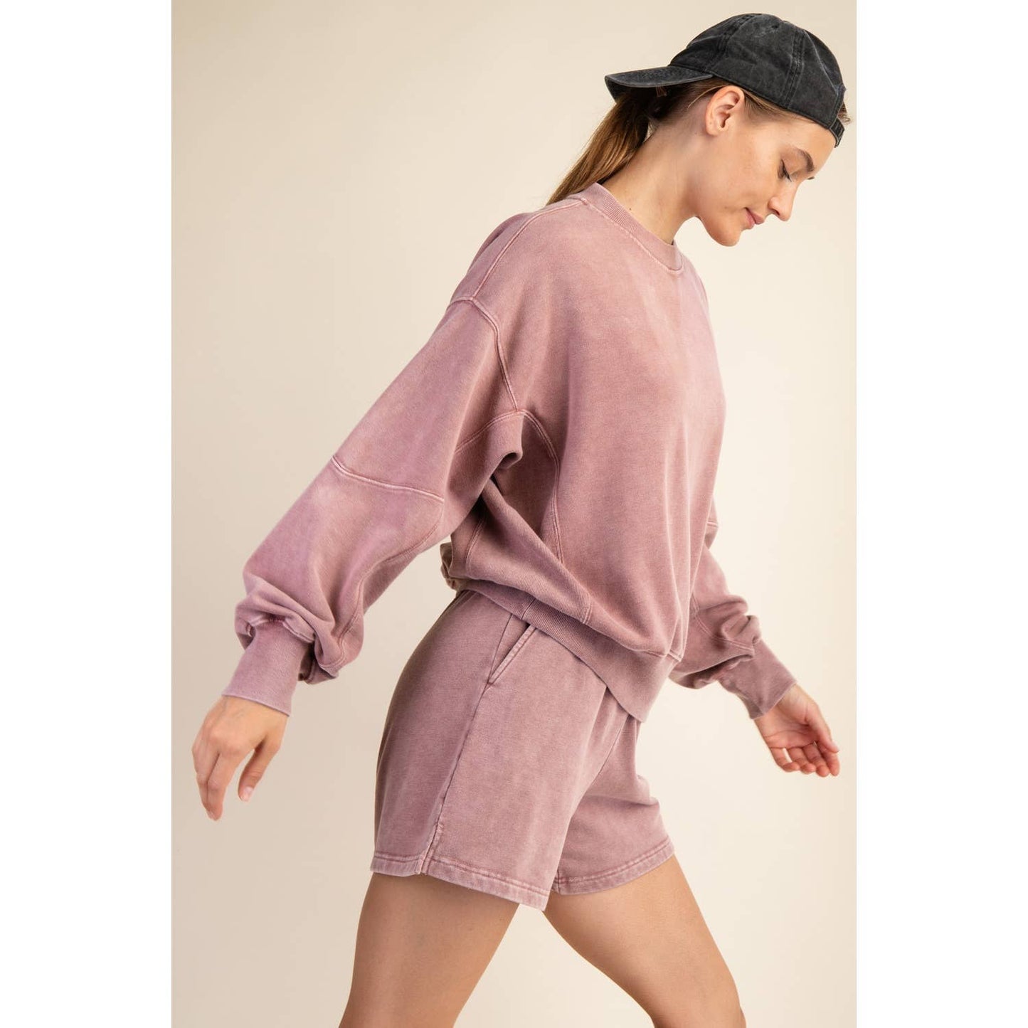 MINERAL WASHED FRENCH TERRY SHORT SET