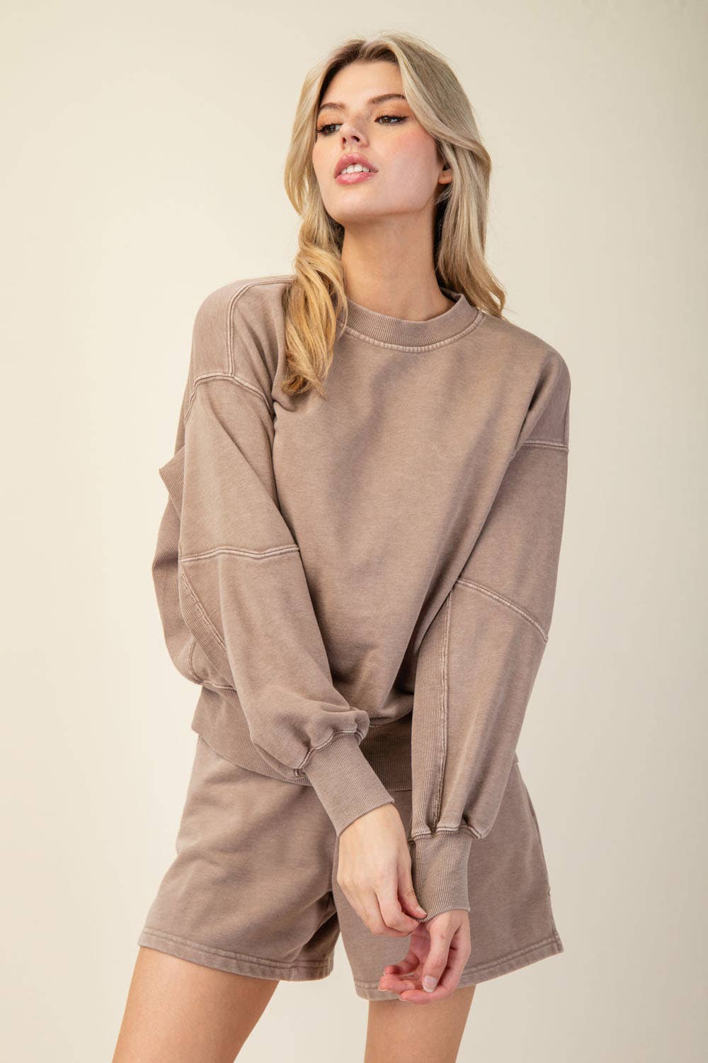 MINERAL WASHED FRENCH TERRY SHORT SET