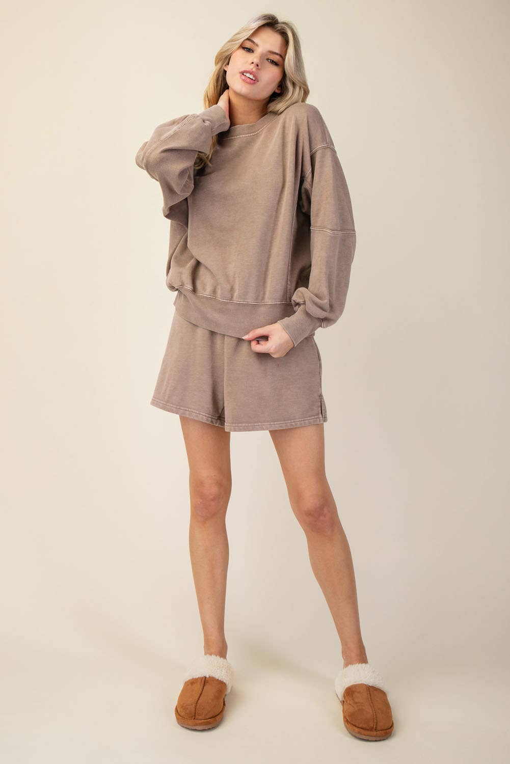 MINERAL WASHED FRENCH TERRY SHORT SET