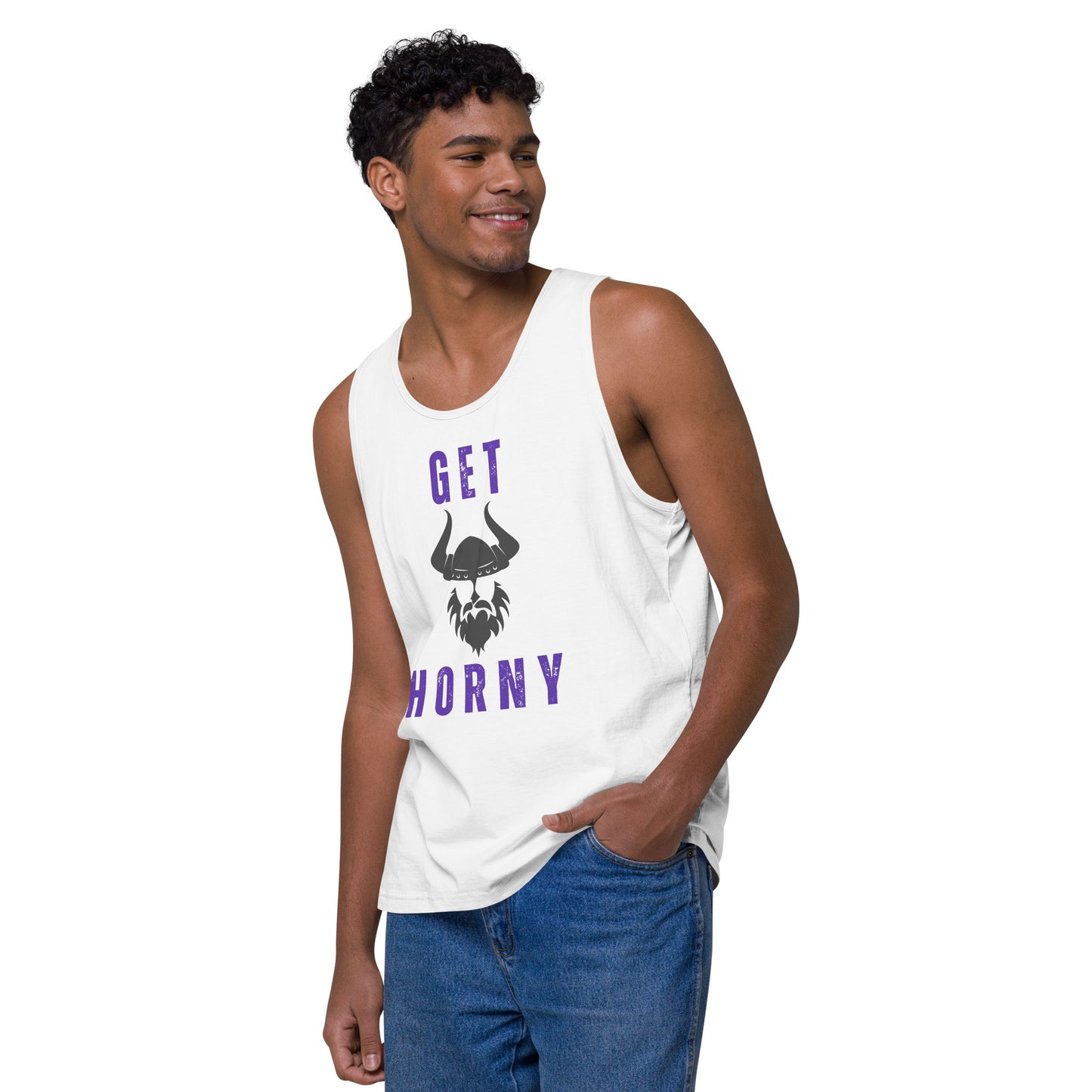 MN Vikings Get Horny Men’s Premium Tank Top