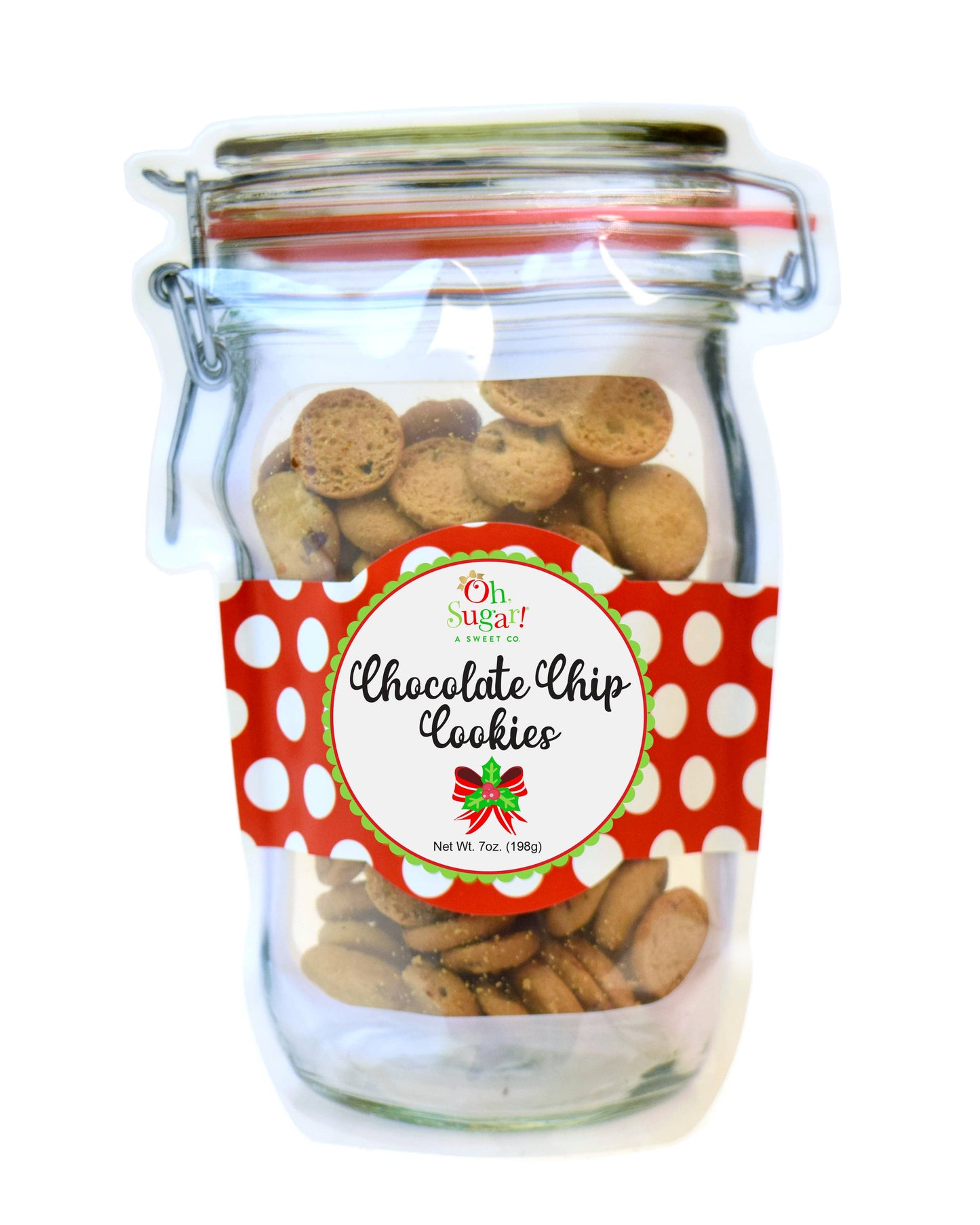 Christmas Holiday Chocolate Chip Mason Jar Pouches