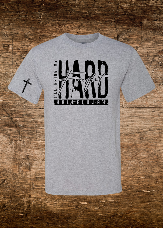Unisex Hard Fought Hallelujah + Cross Sleeve Tee