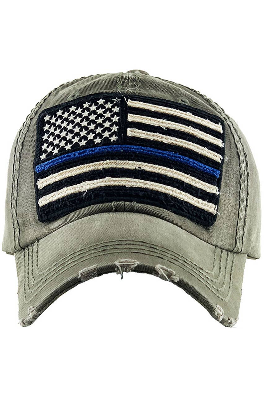 American Flag Washed Distress Vintage Baseball Hat