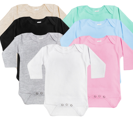 Baby Long Sleeve Bodysuit Blanks Infant Embroidery DIY