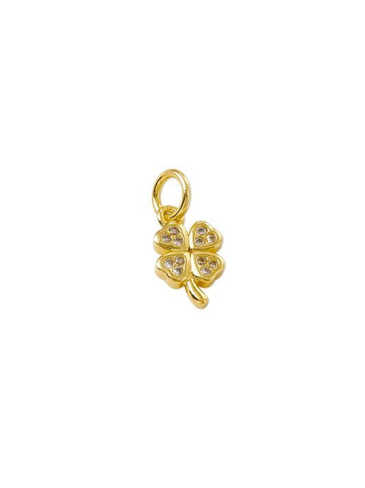 * Gold 'Good Luck' Four Leaf Clover Charm