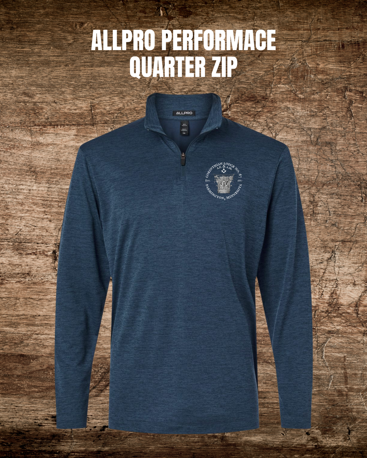 Men's AllPro Pro-Lock Performance Melange Long Sleeve Quarter Zip Pullover