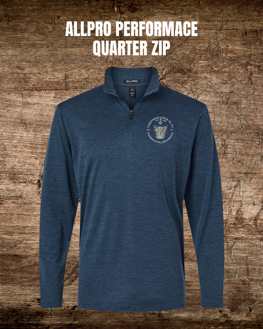 Men's AllPro Pro-Lock Performance Melange Long Sleeve Quarter Zip Pullover