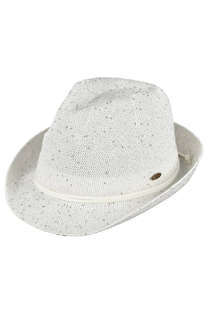 C.C Band Trim Sparkle Fedora Hat