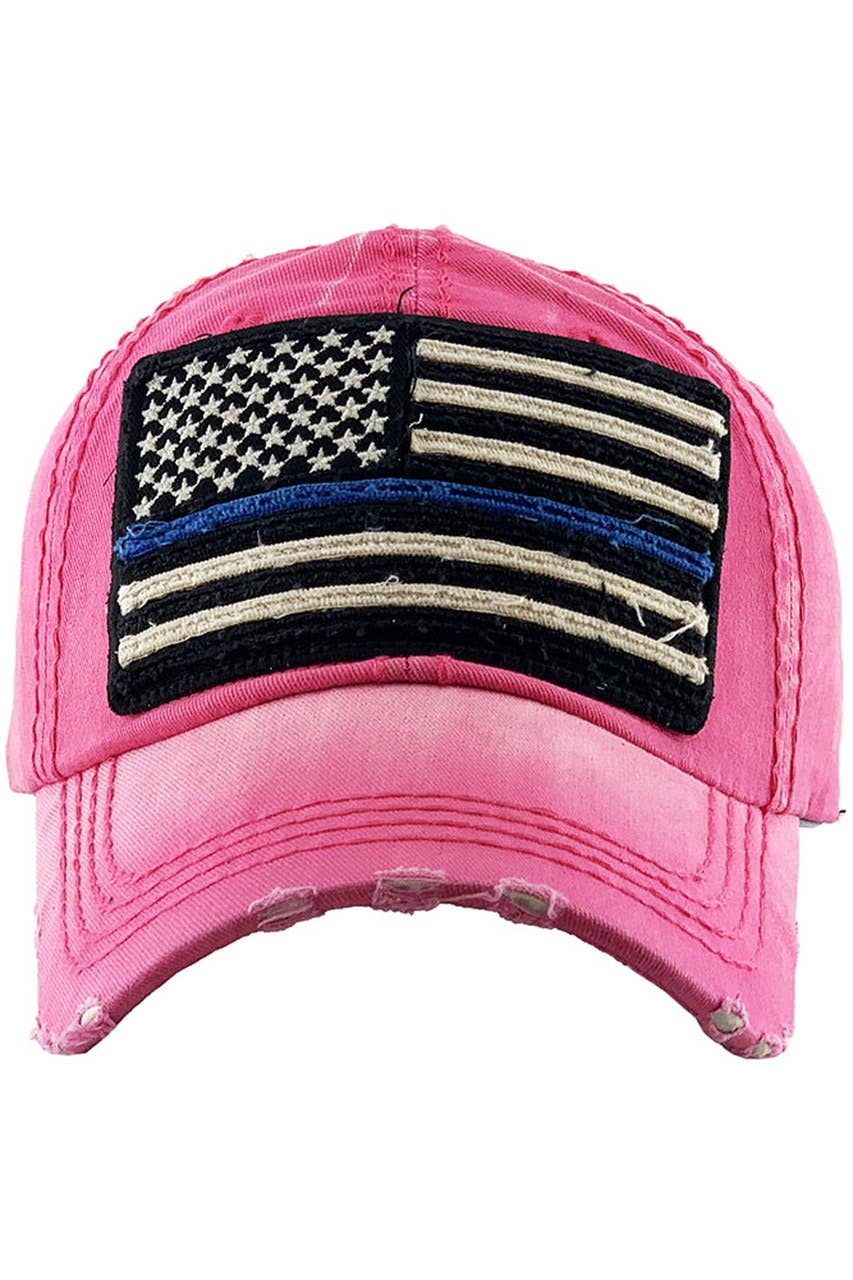 American Flag Washed Distress Vintage Baseball Hat