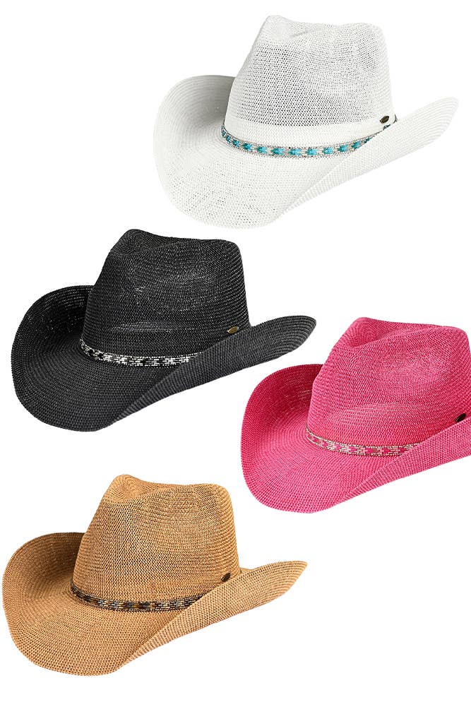 C.C Rhinestone Trim Band Cowboy Hat