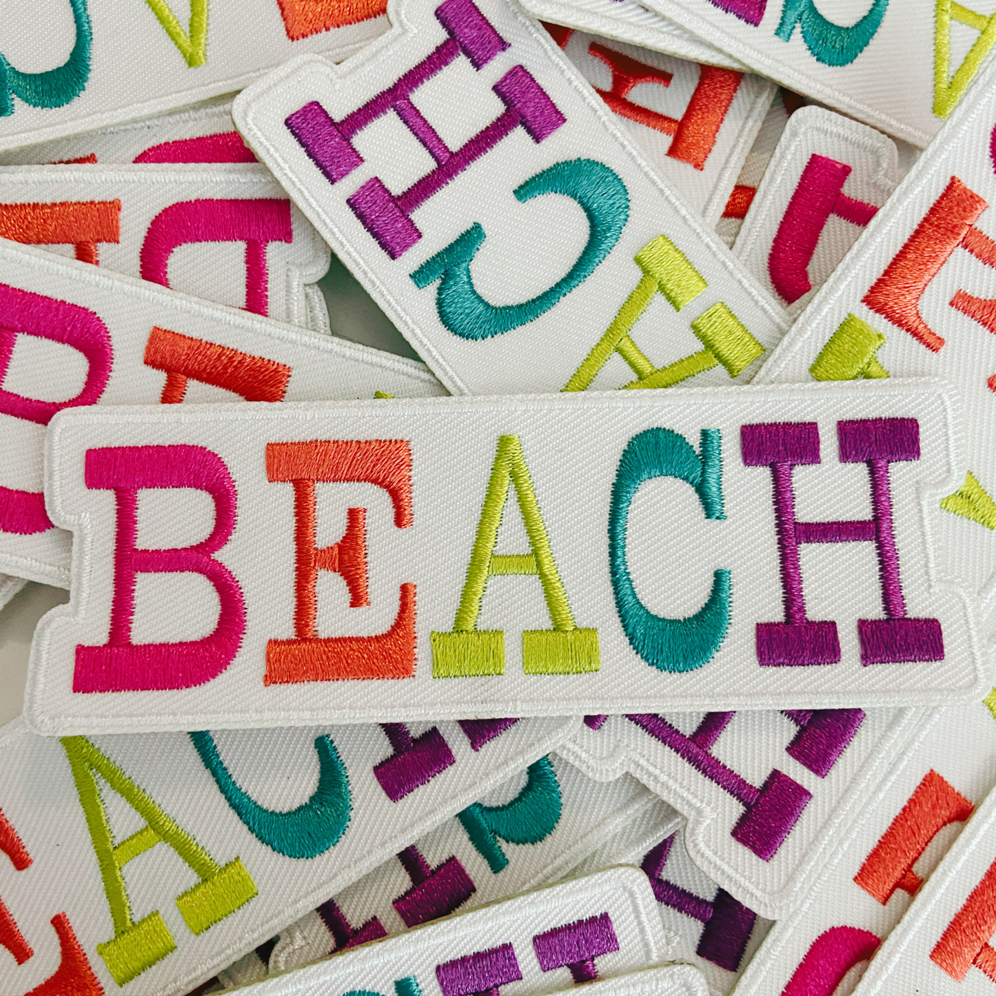 4"  BEACH Multicolored -  Embroidered Hat Patch