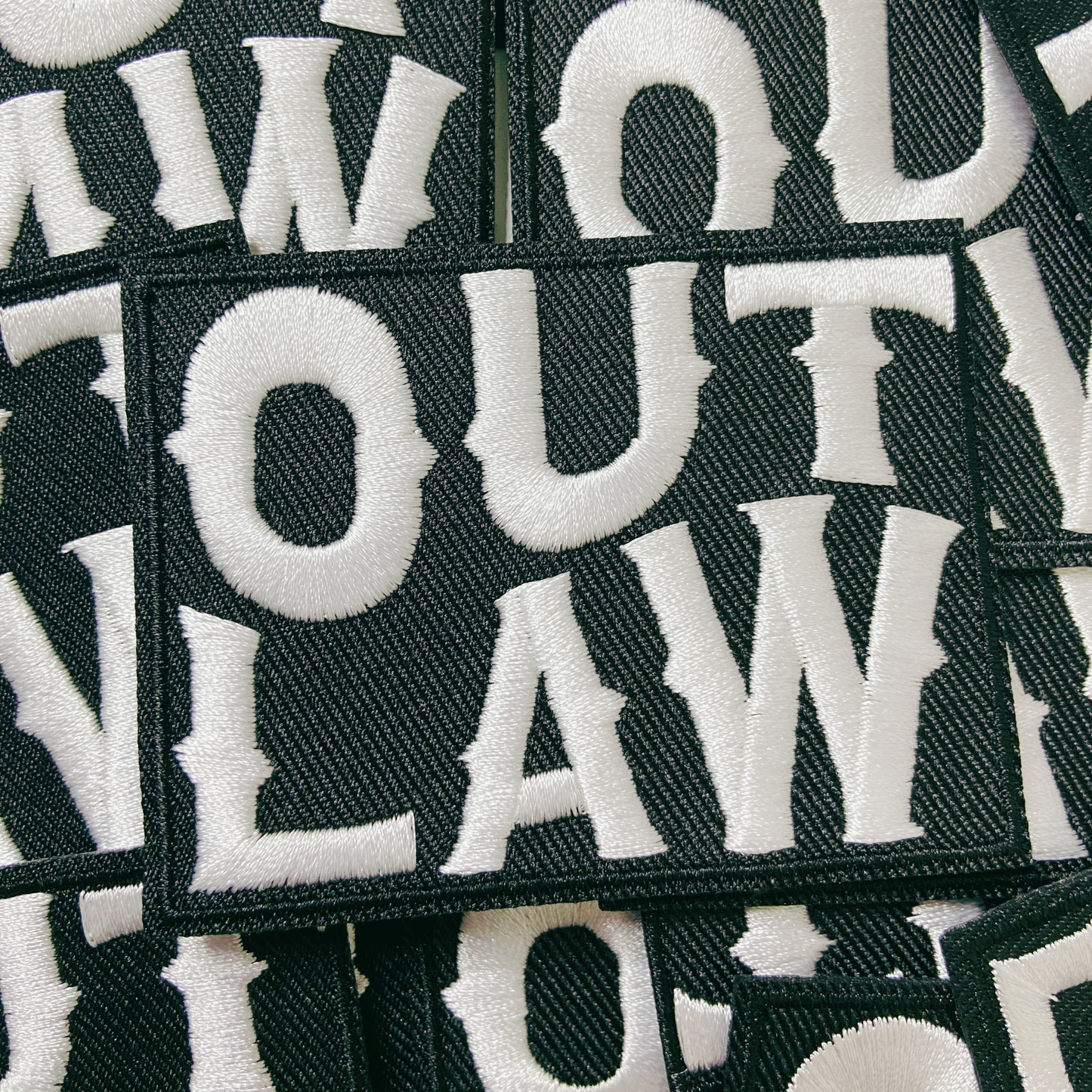 3" OUT LAW  -  Embroidered Hat Patch