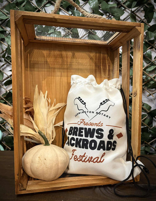 Brews & Backroads Drawstring Bag