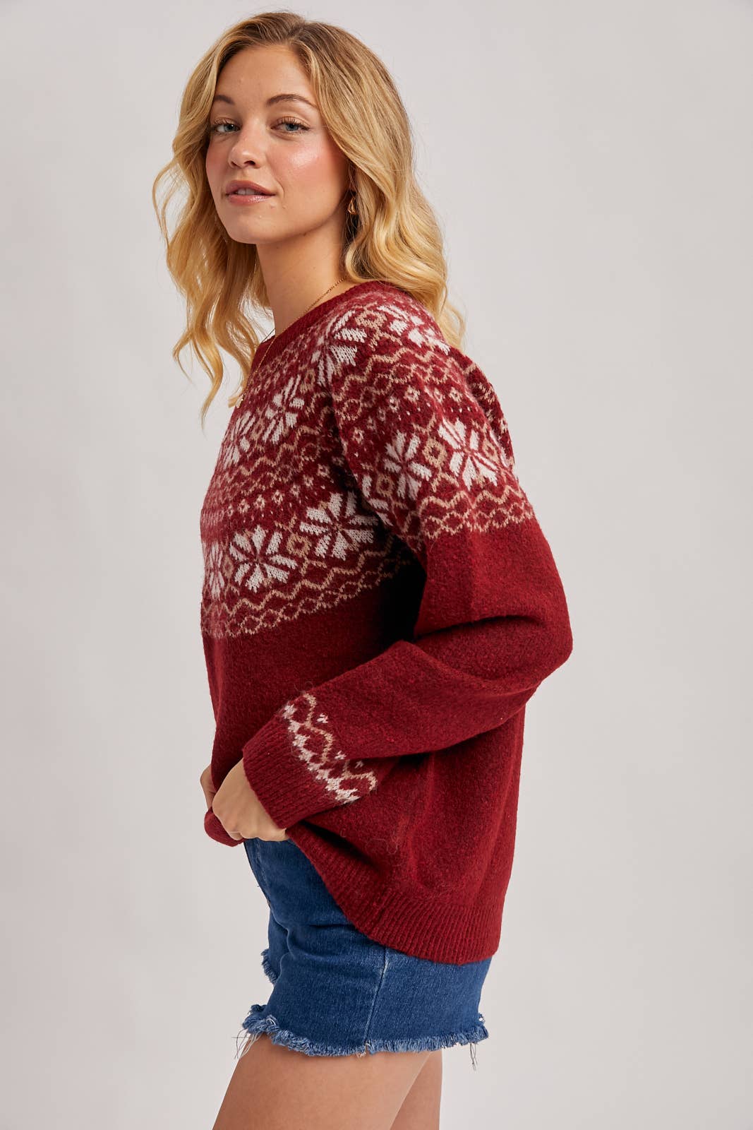 HOLIDAY FAIR ISLE KNIT SWEATER