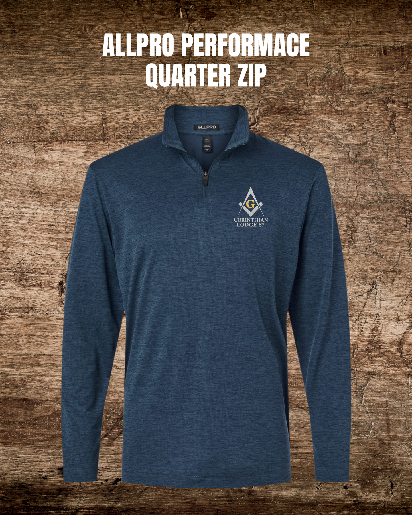 Men's AllPro Pro-Lock Performance Melange Long Sleeve Quarter Zip Pullover