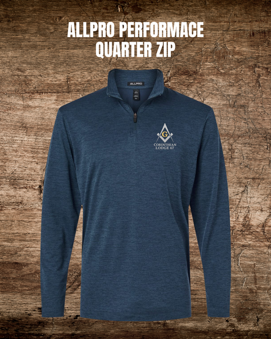 Men's AllPro Pro-Lock Performance Melange Long Sleeve Quarter Zip Pullover