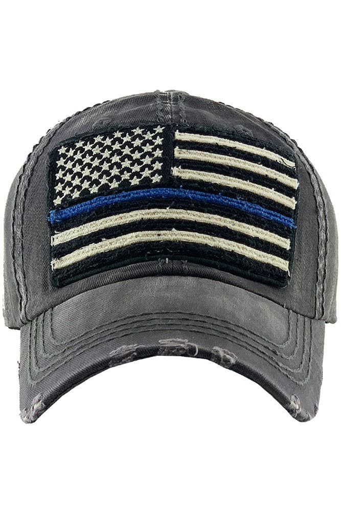 American Flag Washed Distress Vintage Baseball Hat