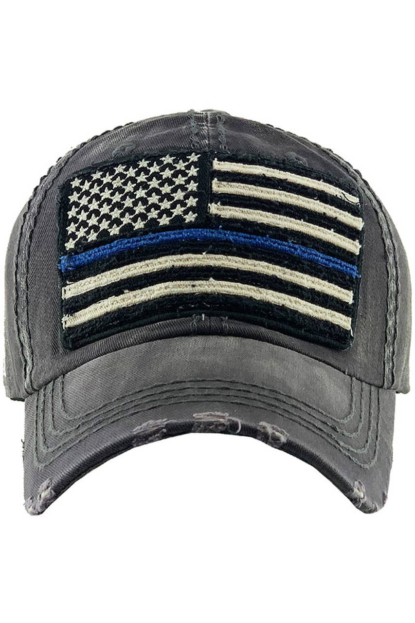 American Flag Washed Distress Vintage Baseball Hat