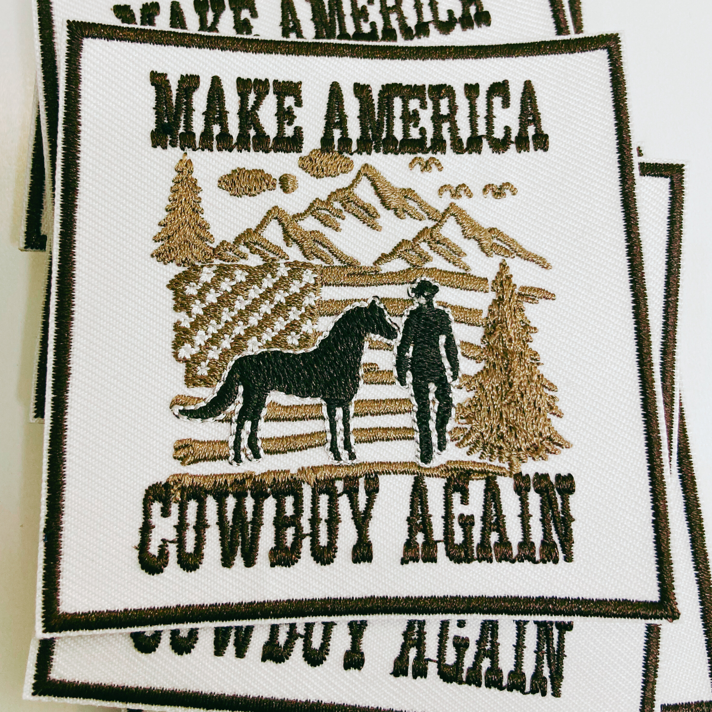 3" Make America Cowboy Again -  Embroidered Hat Patch
