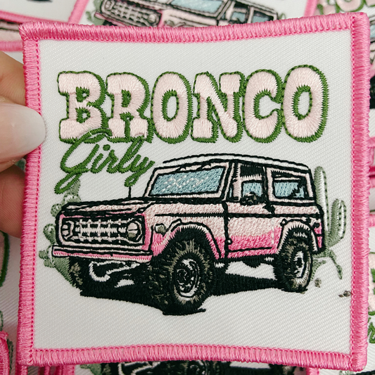 3" Bronco Girly  -  Embroidered Hat Patch (version 2)