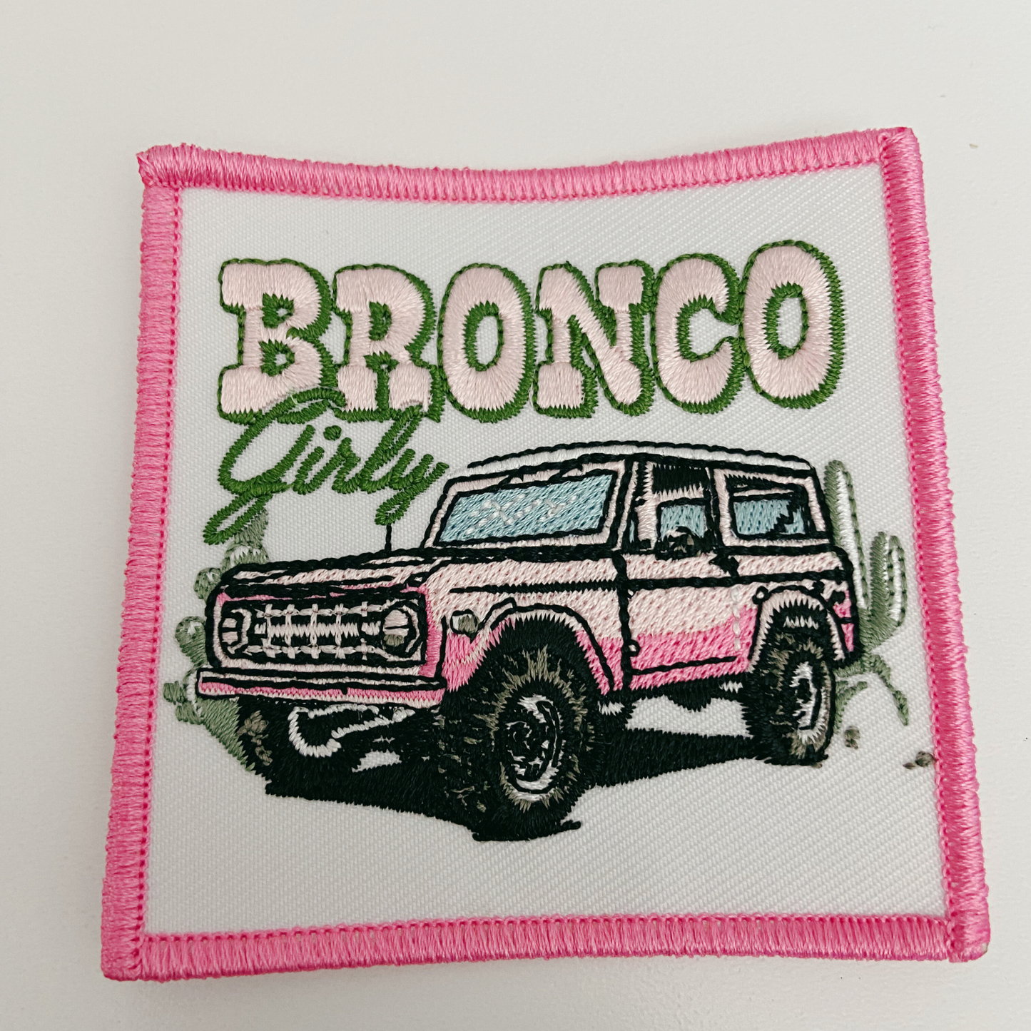 3" Bronco Girly  -  Embroidered Hat Patch (version 2)