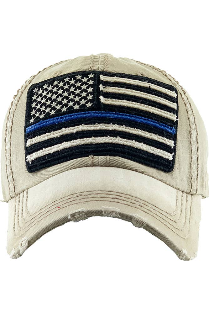 American Flag Washed Distress Vintage Baseball Hat