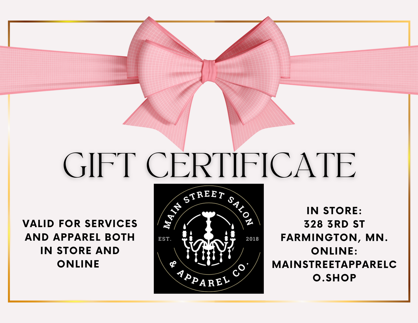 Main Street Apparel Co. Gift Card