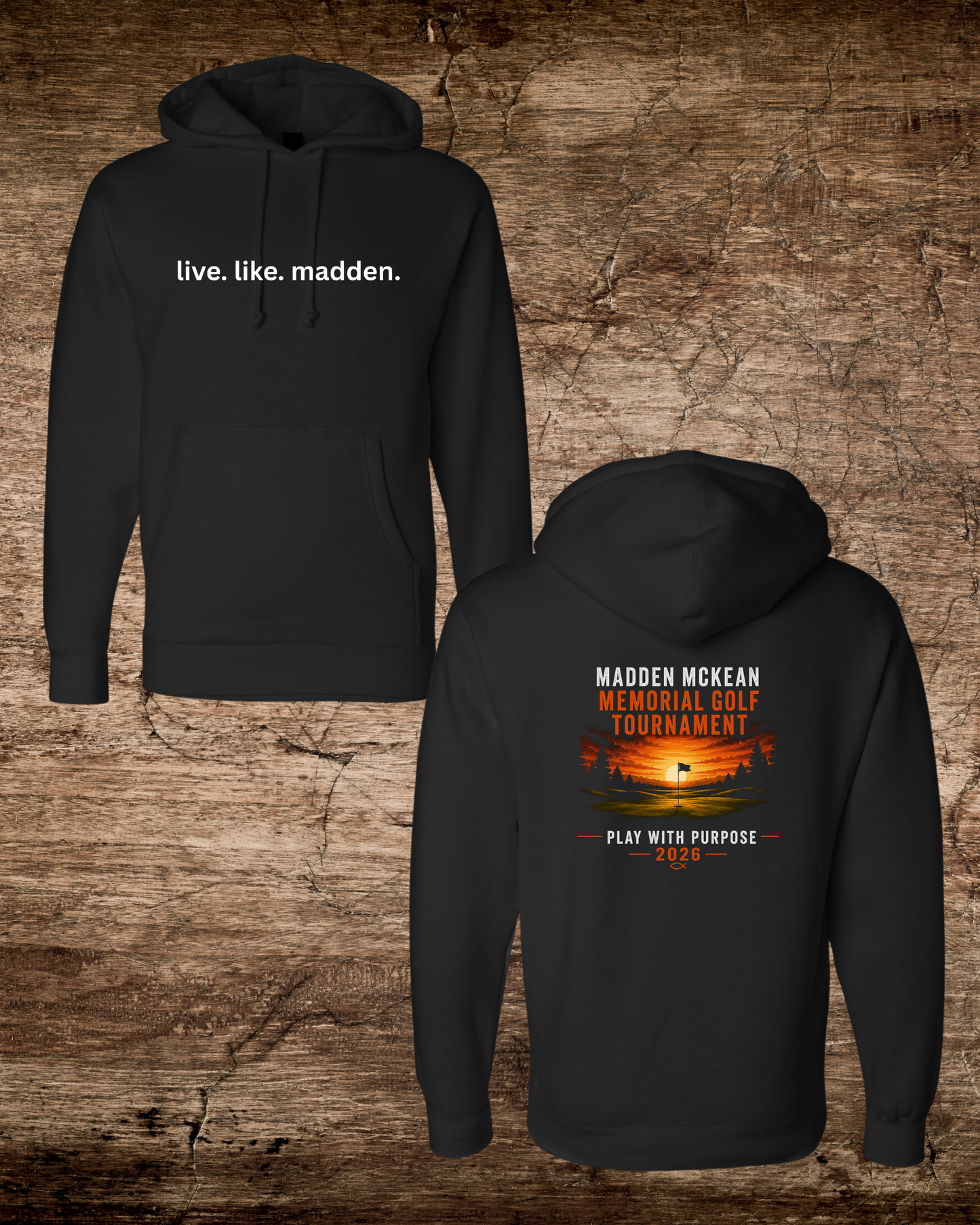 Madden Foundation live.like.madden Memorial Golf Tournament Midweight Two-Sided Hoodie