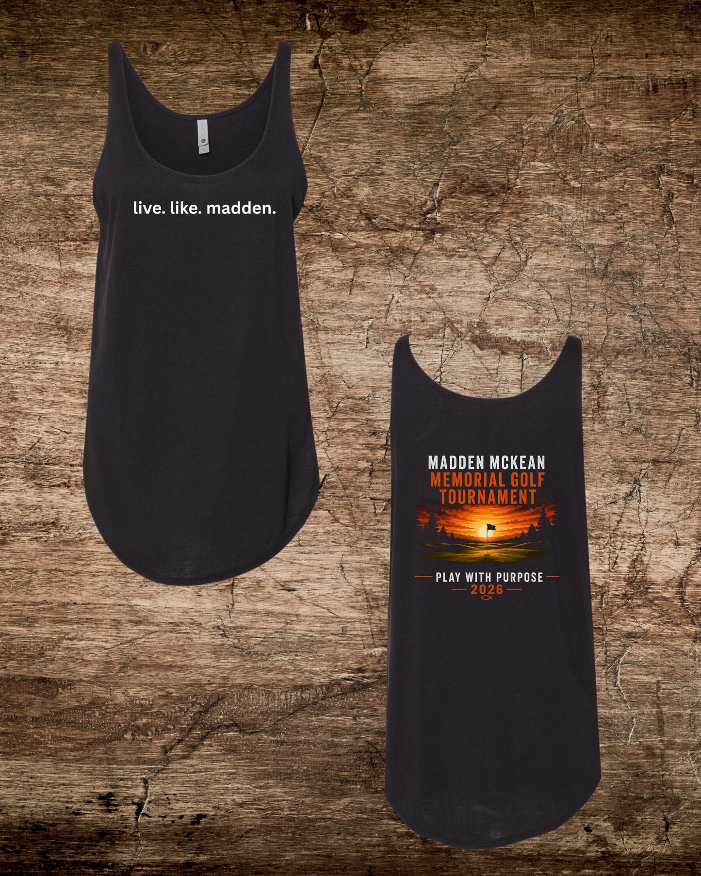 Madden Foundation live.like.madden Memorial Golf Tournament Women's Tank 2-sided