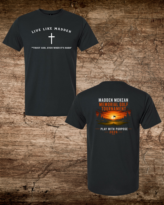 Madden Foundation Live Like Madden Play with Purpose 2-Sided Tee