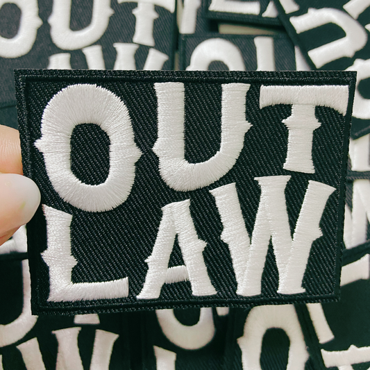 3" OUT LAW  -  Embroidered Hat Patch