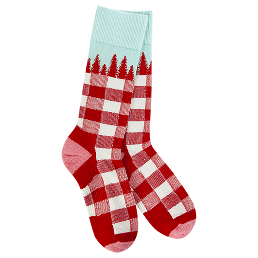 Wood Crew Red Tree Plaid