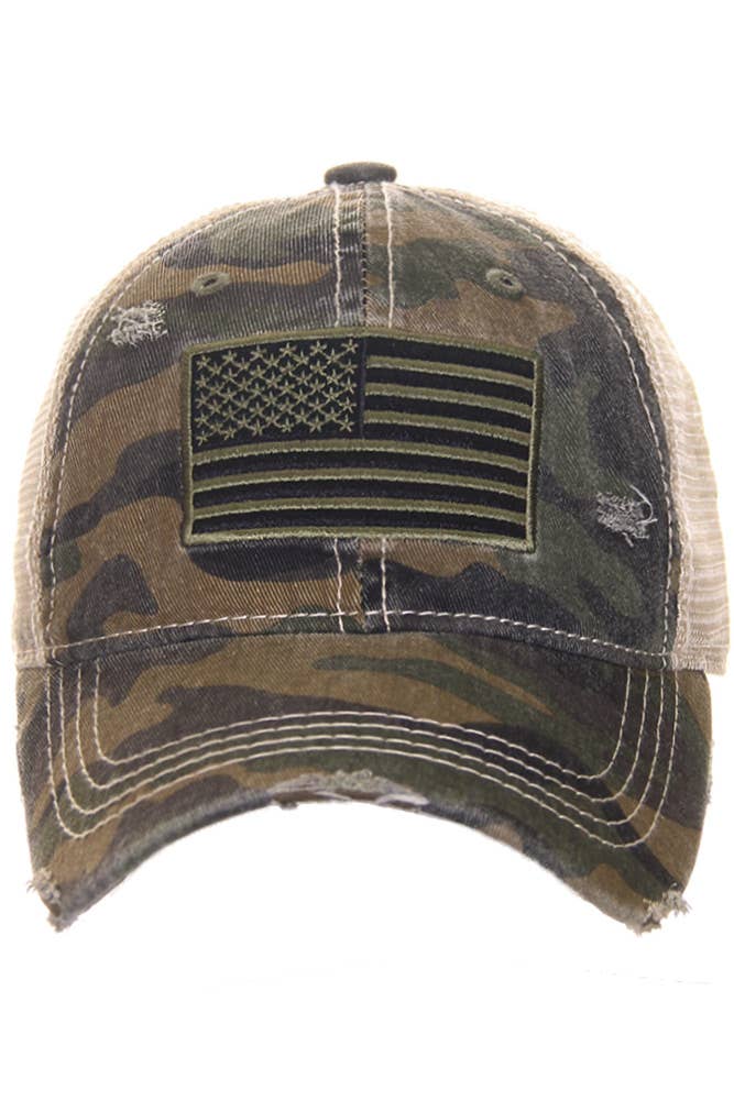 C.C Camouflage with Flag Baseball Cap