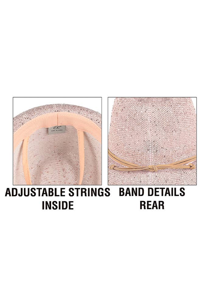 C.C Band Trim Sparkle Fedora Hat