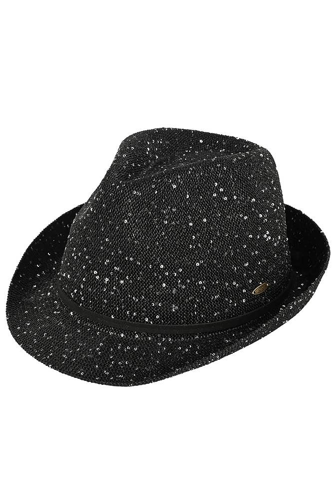 C.C Band Trim Sparkle Fedora Hat