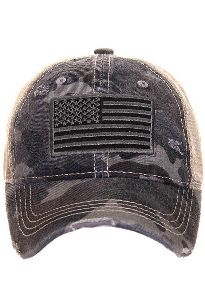 C.C Camouflage with Flag Baseball Cap
