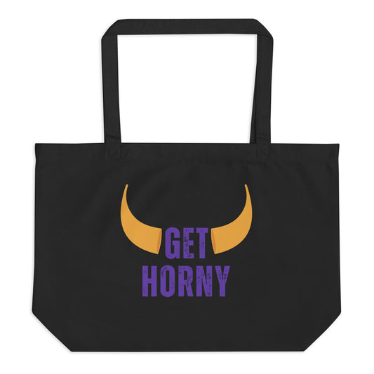 MN Vikings Get Horny Large Organic Tote Bag